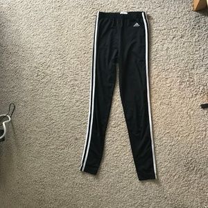 Adidas 3 stripe black leggings, size M